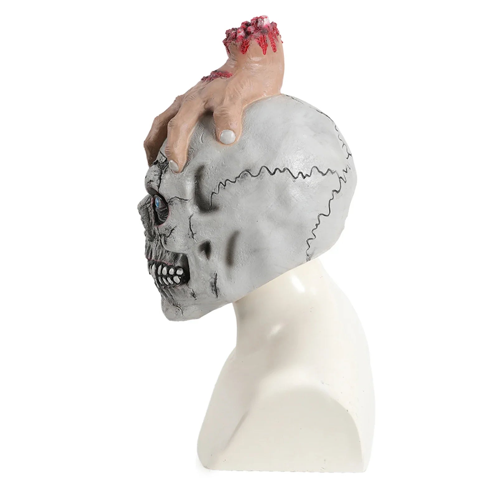 Side and rear views of the Clawing Hand Skull Mask