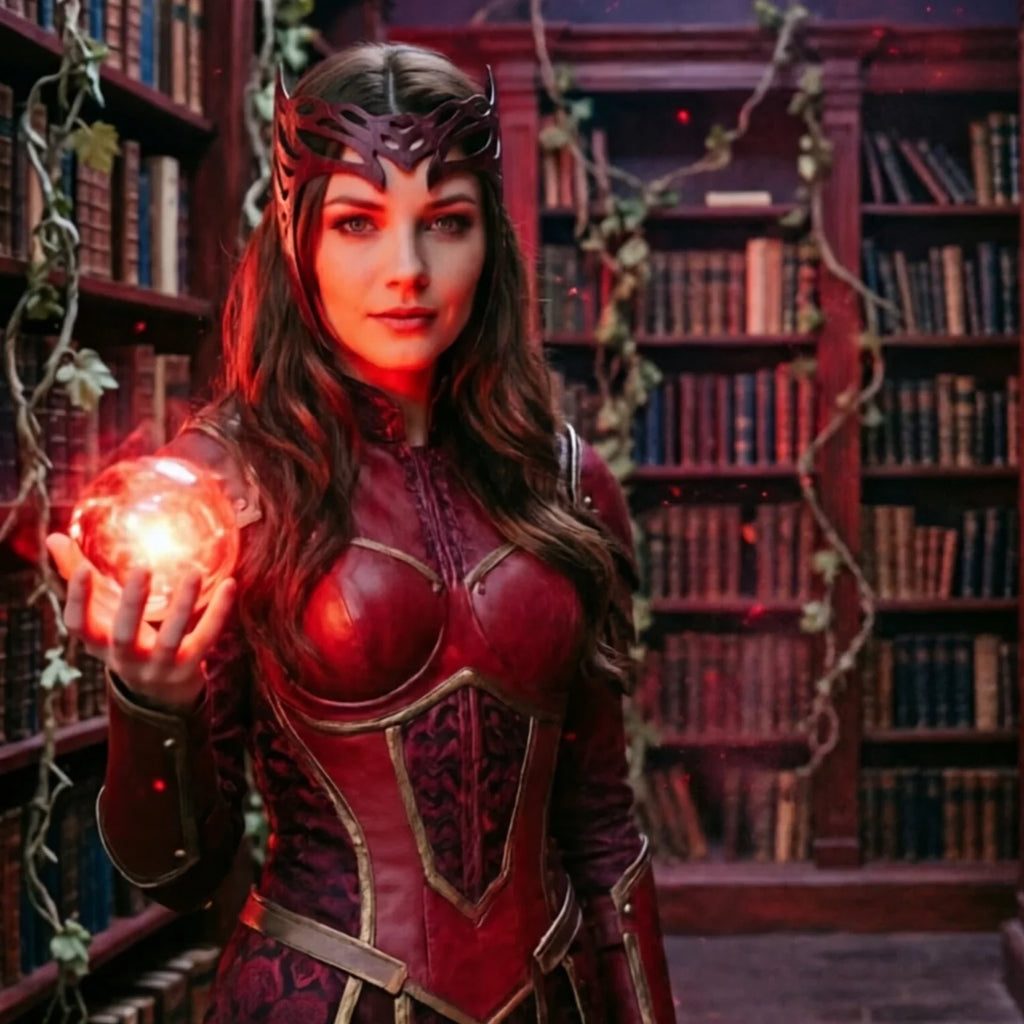 Included pieces and key product features for the Crimson Witch Crown Headpiece