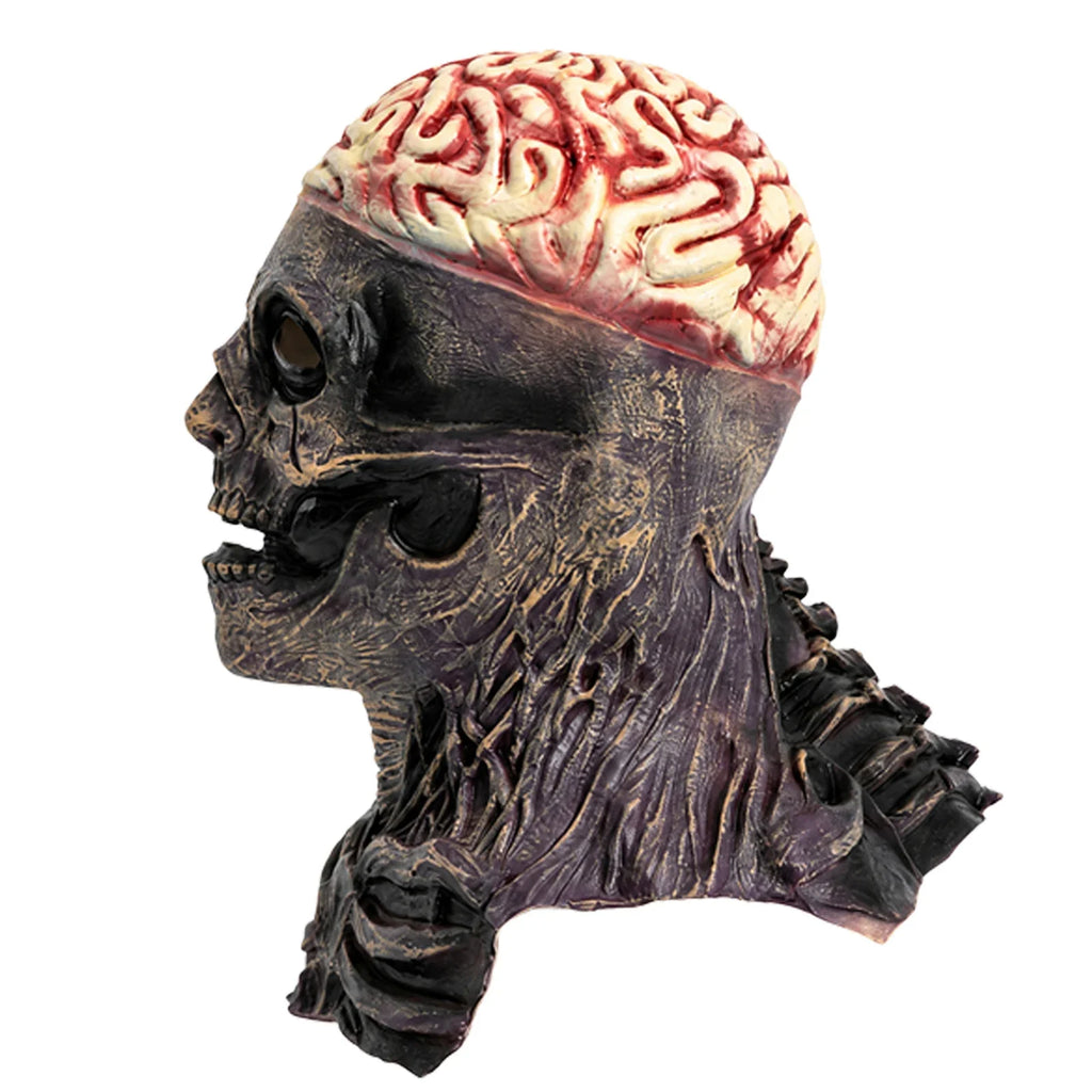 Side and rear views of the Exposed Brain Skull Mask