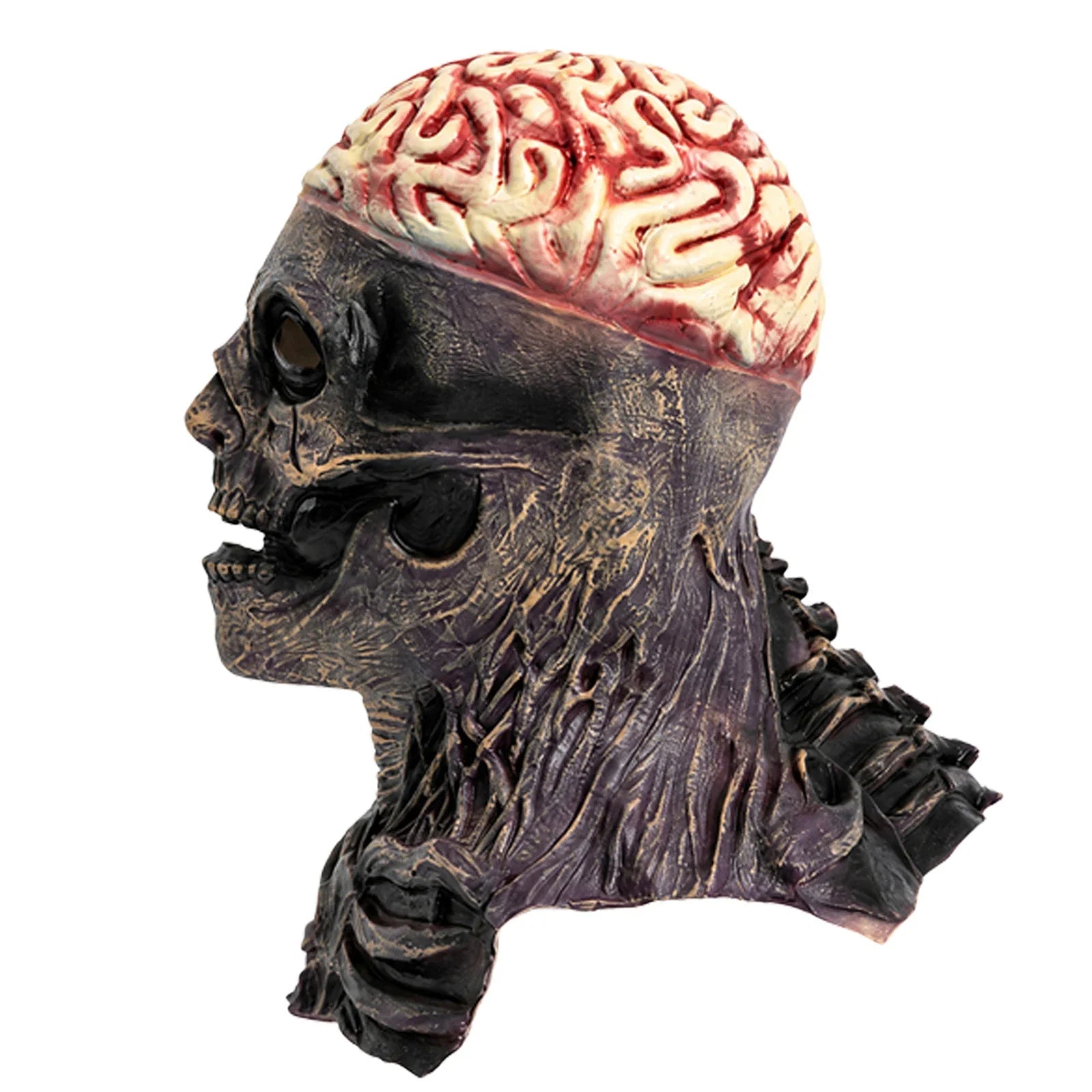 Side and rear views of the Exposed Brain Skull Mask