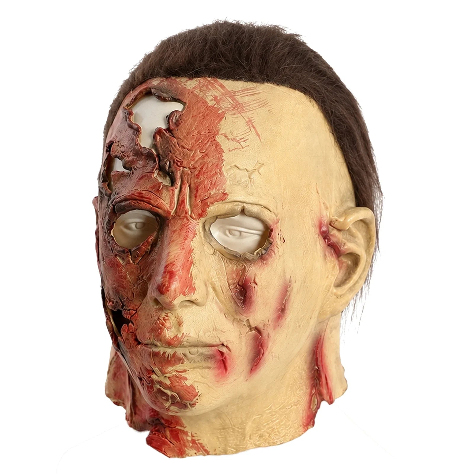 Alternate front view of the Scarred Slasher Mask – Two Styles, scarred-face style on a clean background