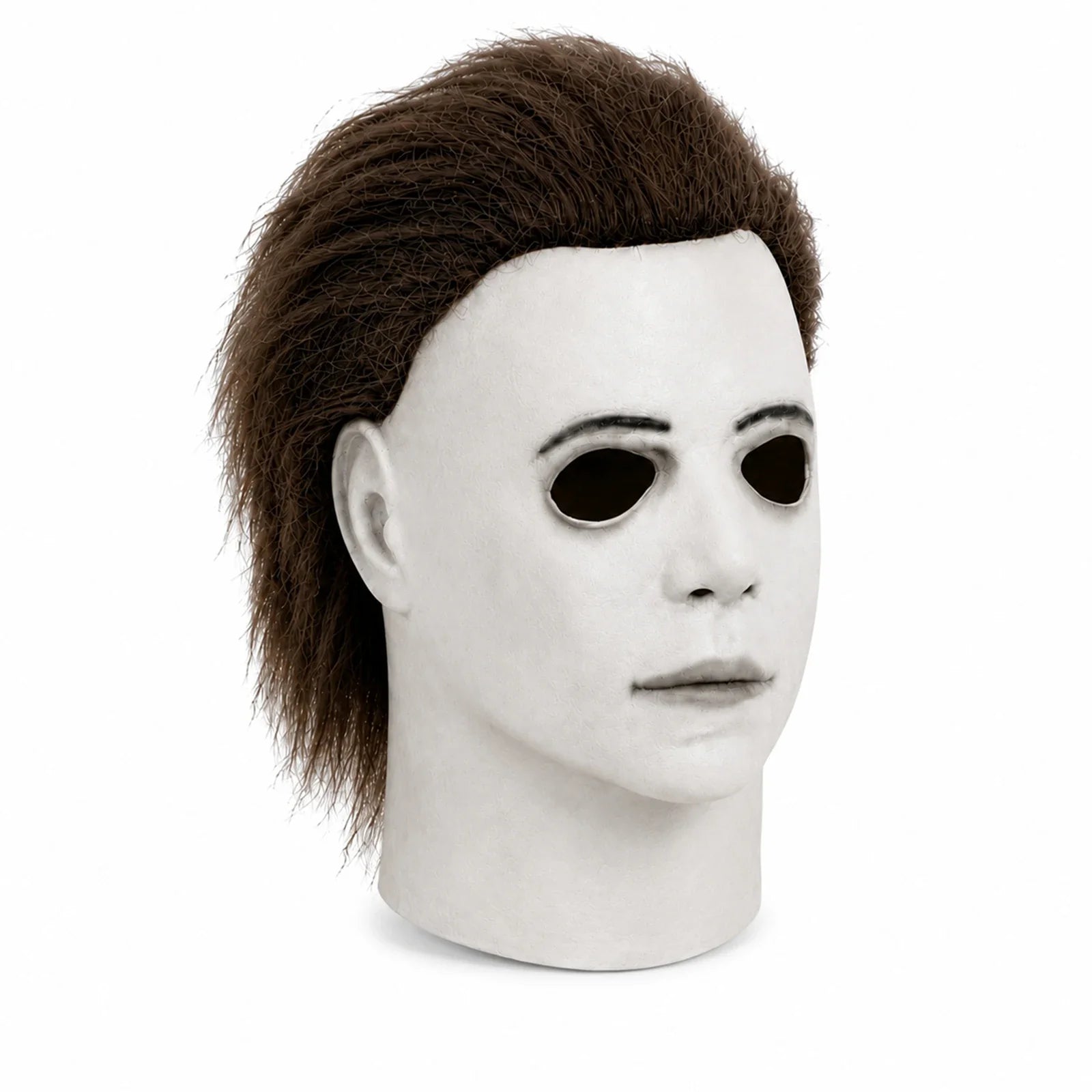 Front and three-quarter views of the White Blank-Face Slasher Mask