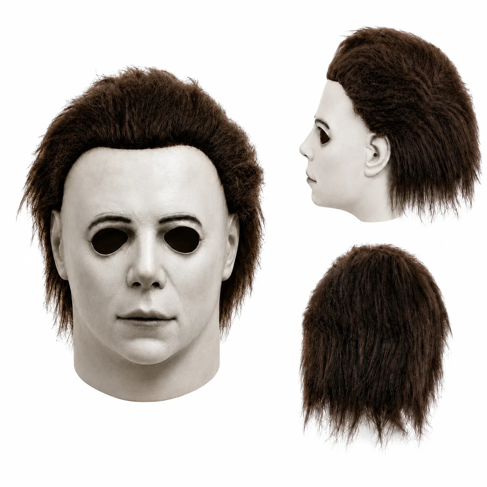 Additional wearing angles of the White Blank-Face Slasher Mask