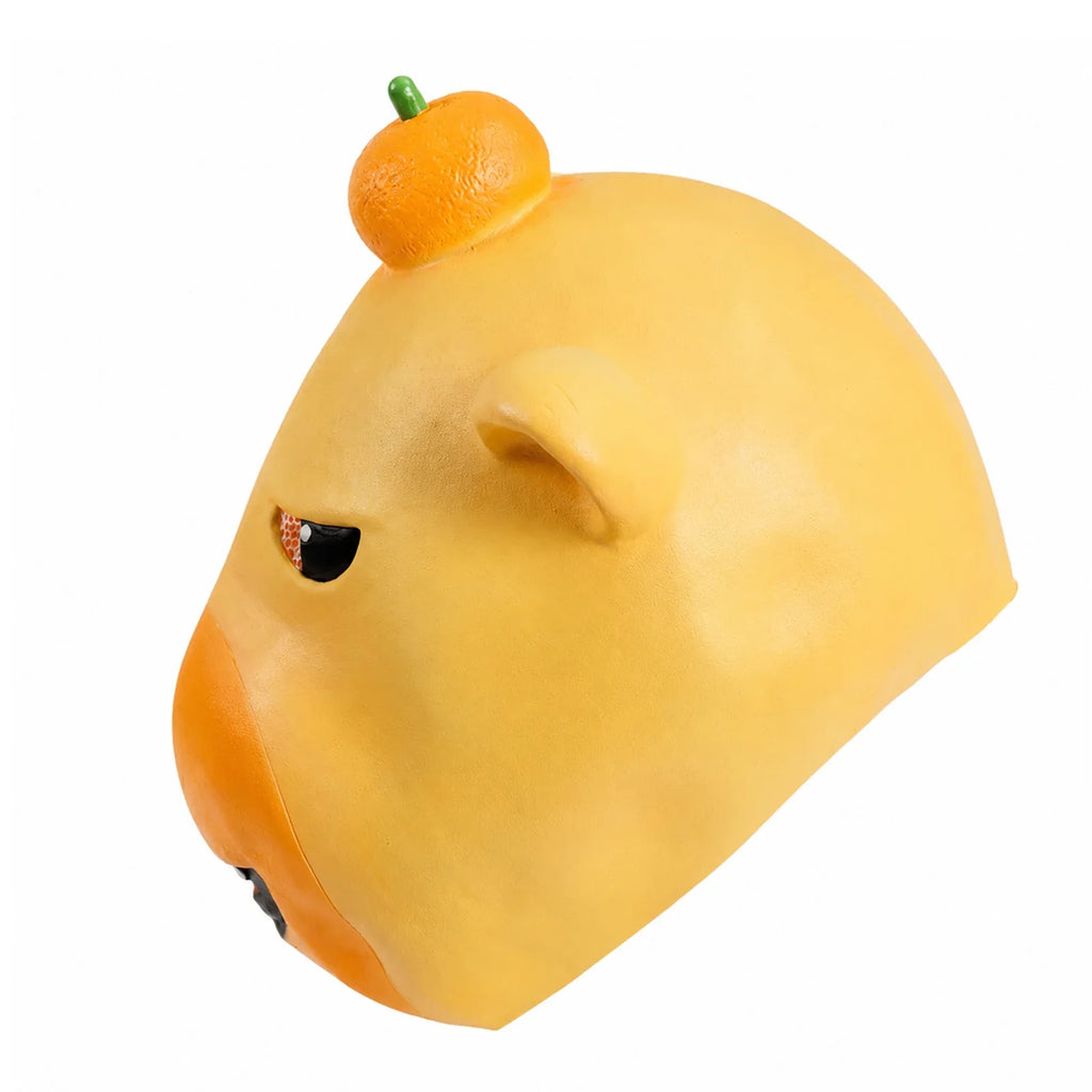 Side and rear views of the Yellow Cartoon Animal Full-Head Mask