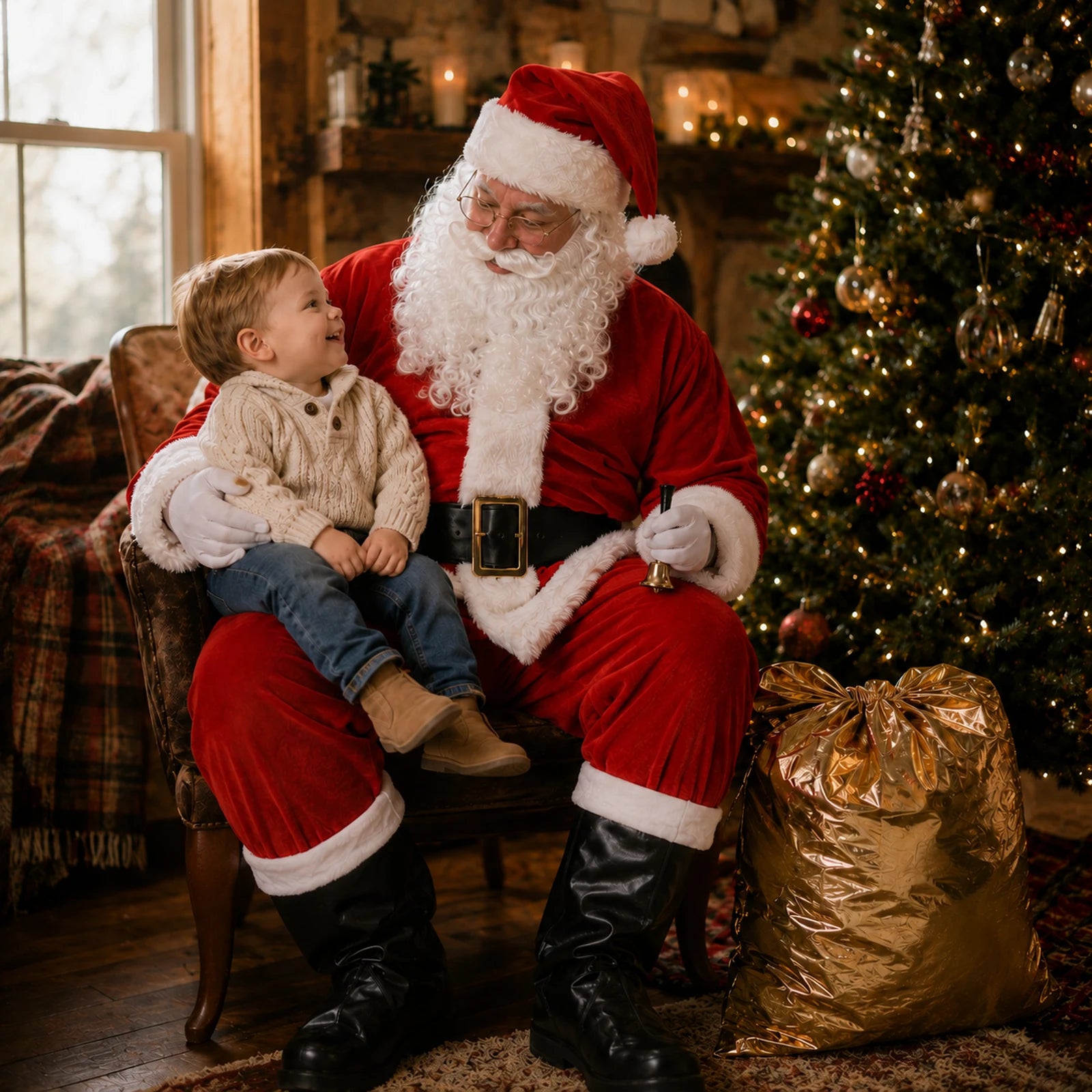 Christmas character scene with Santa costumes