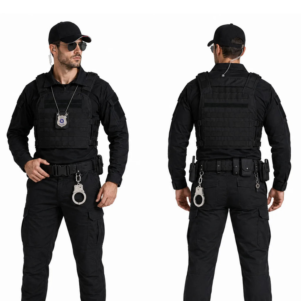 Multiple-angle view of the secret agent costume accessory set, showing its shape from different sides.