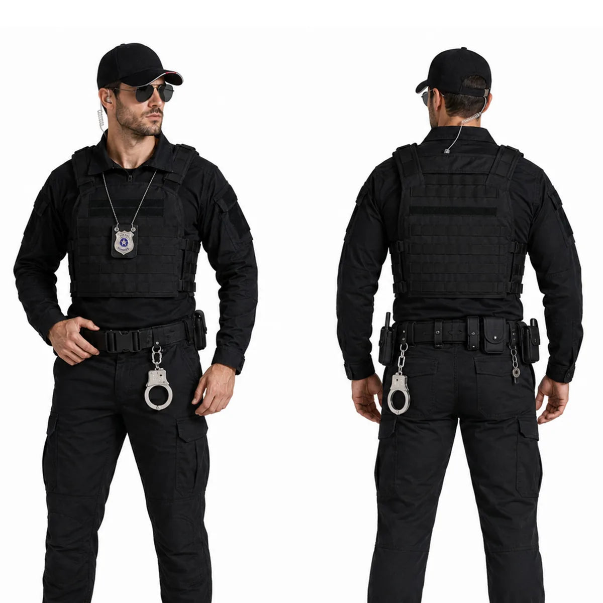 Multiple-angle view of the secret agent costume accessory set, showing its shape from different sides.