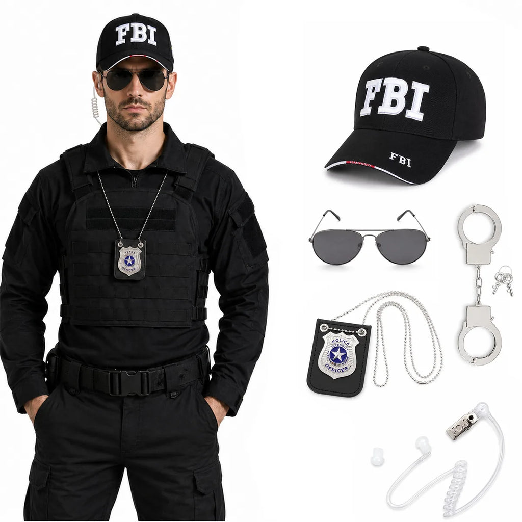 Styled view of the secret agent costume accessory set, showing how the item appears in use.