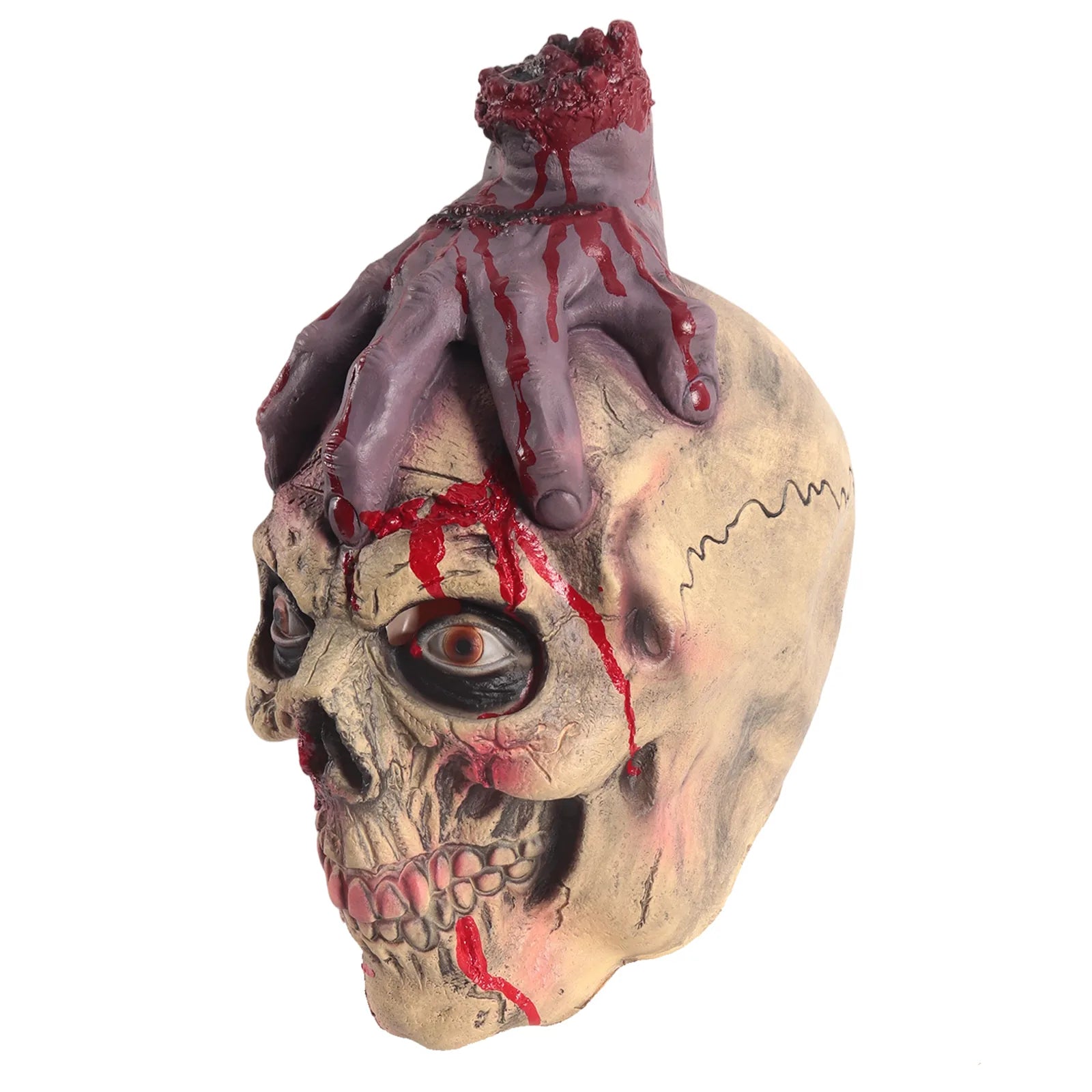 Severed Hand Skull Full-Head Mask, front product view