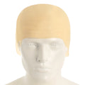 A clear product view presents a skin-tone adult bald cap for Halloween costumes and character makeup, with the smooth skin-tone surface and close-fitting cap shape clearly visible.