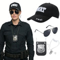 Front view of the swat costume accessories set, showing its overall shape and visible design.
