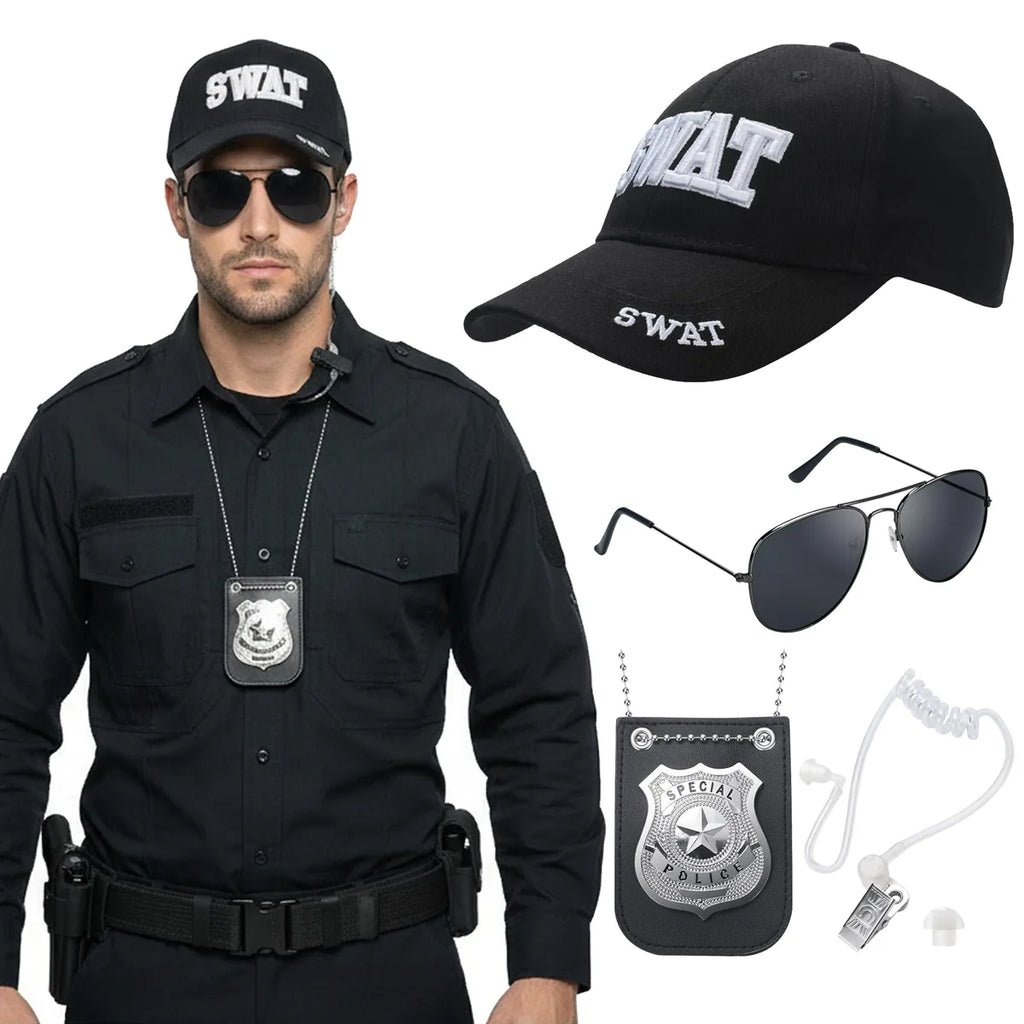 Styled view of the swat costume accessories set, showing how the item appears in use.