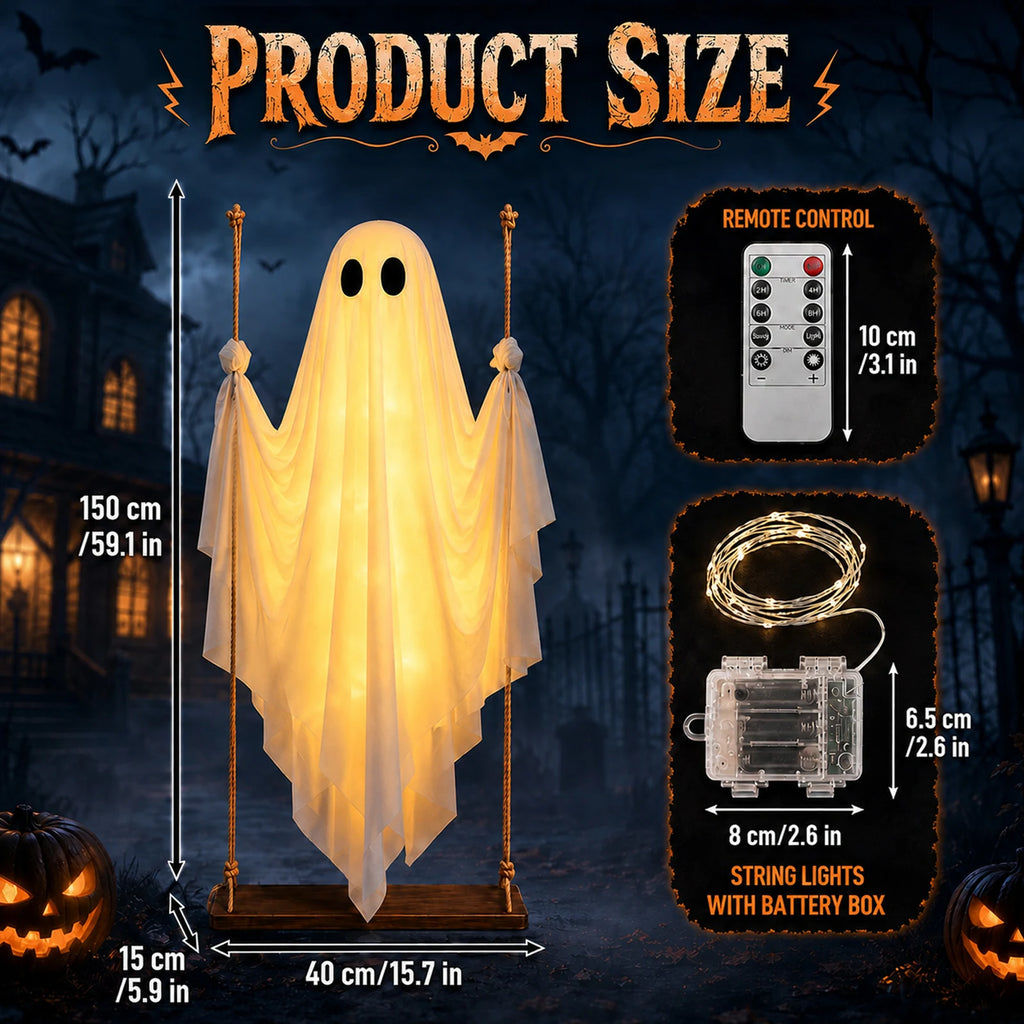 Lighted ghost swing measurements with remote and battery box