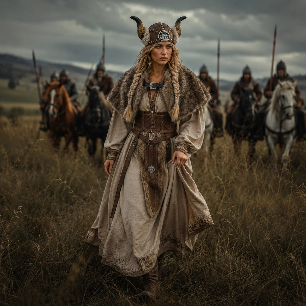 viking-fur-cape-horned-helmet-costume-set`