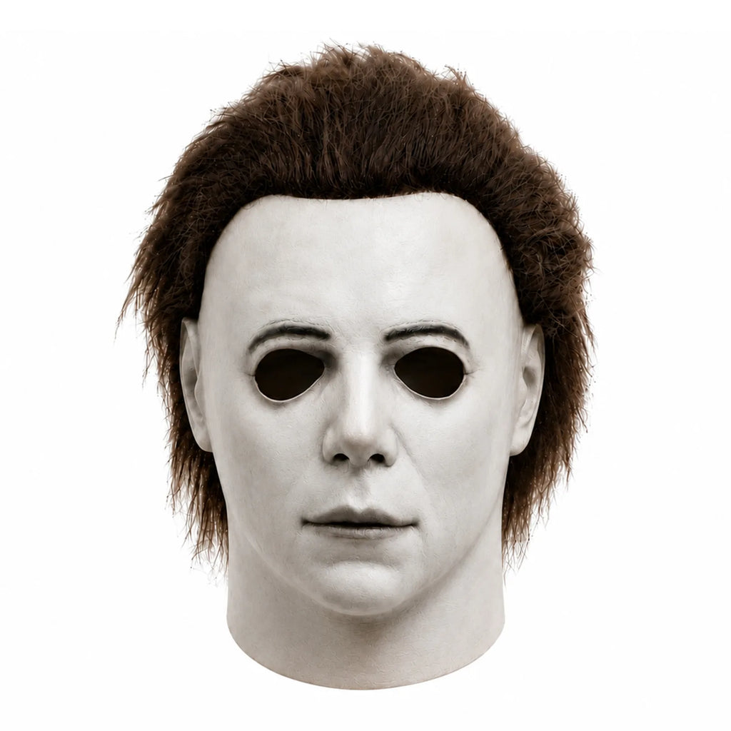 White Blank-Face Slasher Mask, front product view