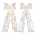 Back view of the white led bow decoration, showing the rear shape and visible construction.