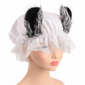 Front view of the wolf ear lace bonnet, showing its overall shape and visible design.