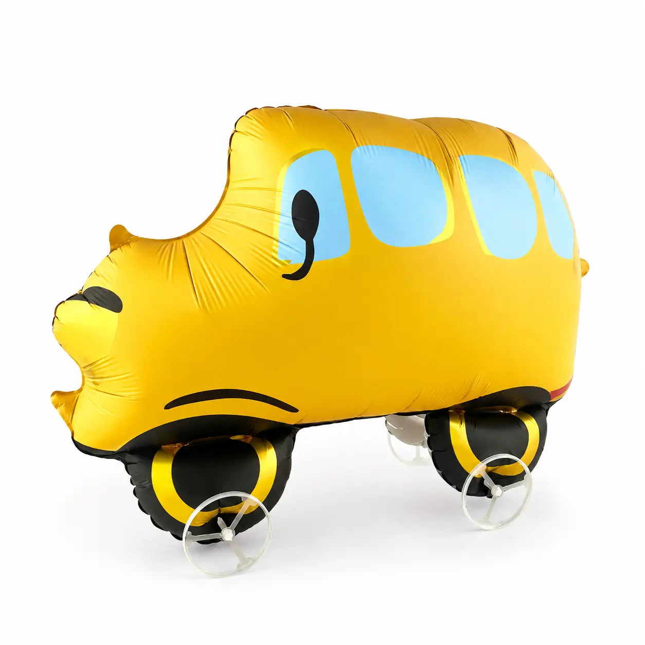 Yellow car walking balloon toy on white background