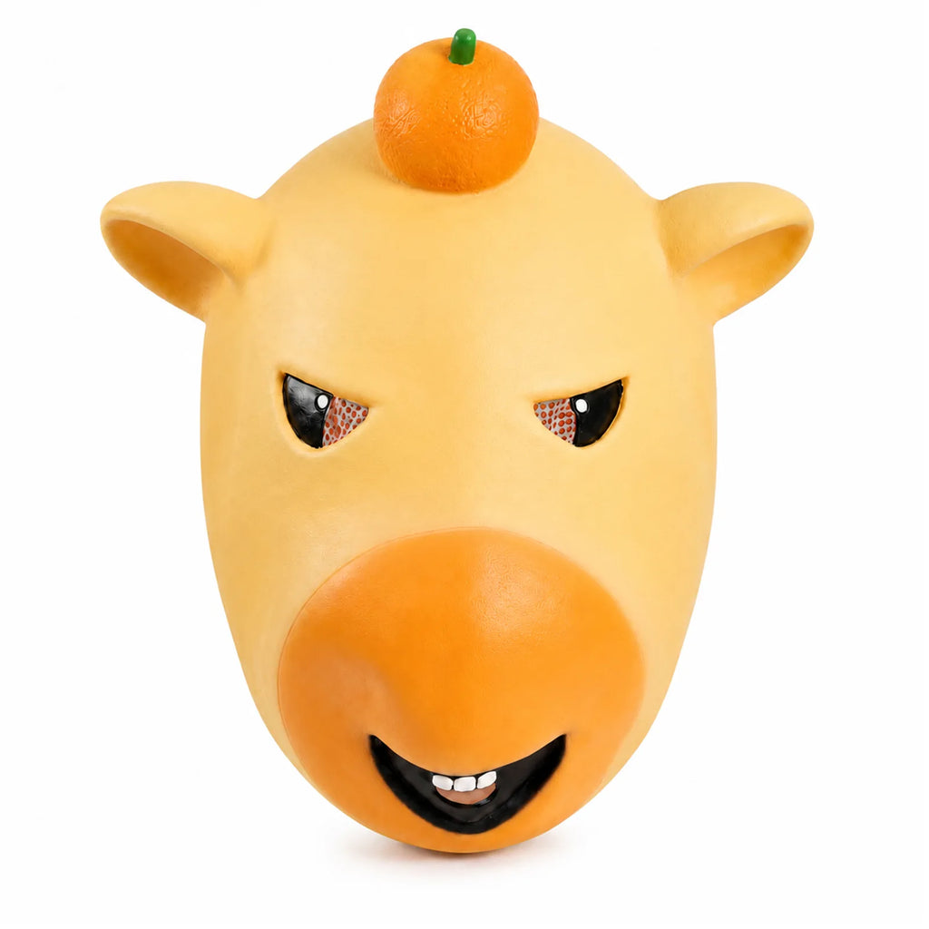 Yellow Cartoon Animal Full-Head Mask, front product view