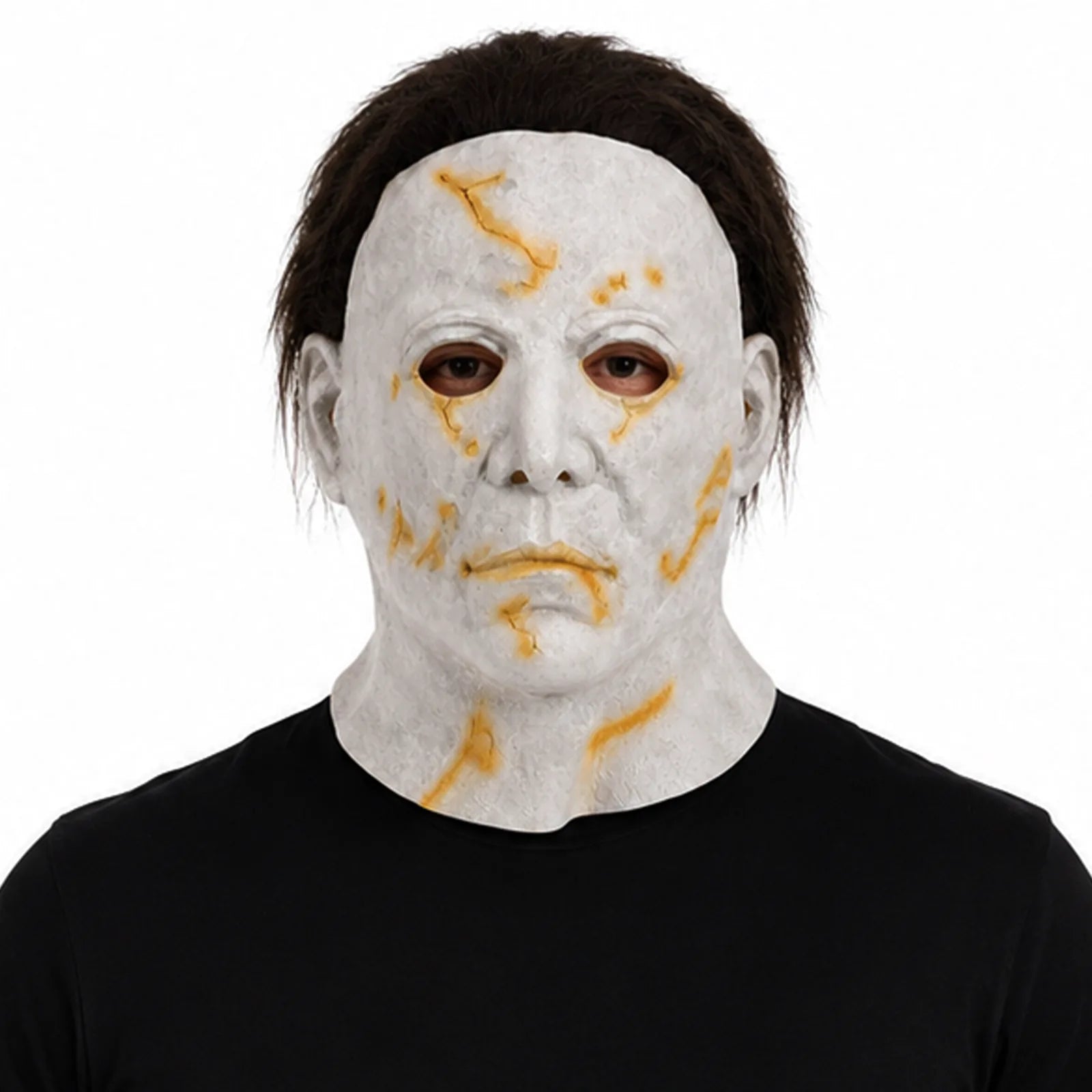 Yellow Scarred Slasher Mask, front product view