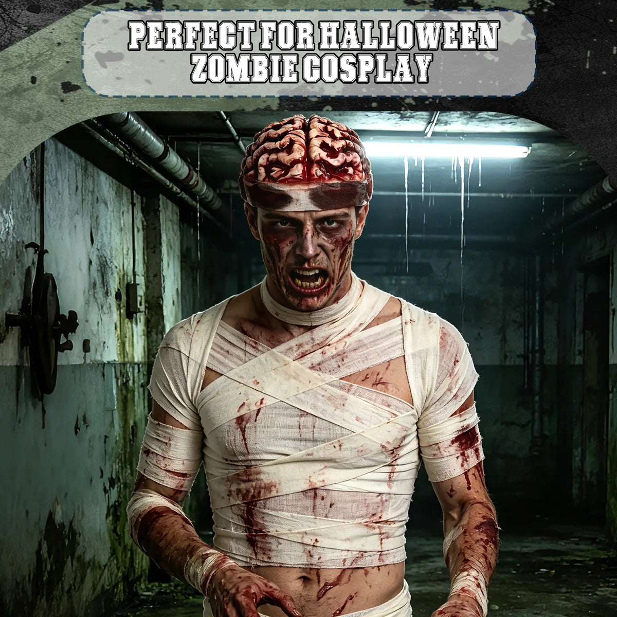 Feature graphic for the zombie exposed brain hat, highlighting visible design details and intended use.